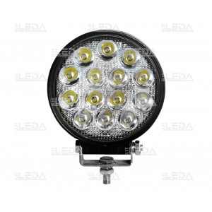 LED Фара робоча/додаткова; 42W, 3080 lm (14x3W/широкий промінь, круглий корпус) LED Фара робоча/додаткова; 42W, 3080 lm (14x3W/широкий промінь, круглий корпус)