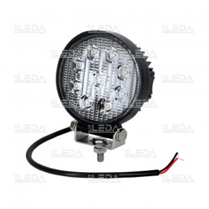Фара робоча, LED 27W (12/24В) кругла (9x3W/вузький прмінь 30°) Фара робоча, LED 27W (12/24В) кругла (9x3W/вузький прмінь 30°)