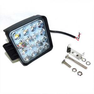 LED Фара робоча/додаткова; 48W, 3300 lm (16x3W/широкий промінь, квадратний корпус)- (в-во Юбана) LED Фара робоча/додаткова; 48W, 3300 lm (16x3W/широкий промінь, квадратний корпус)- (в-во Юбана)