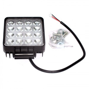 LED Фара робоча/додаткова; 48W, 3300 lm (16x3W/вузький промінь, квадратний корпус) LED Фара робоча/додаткова; 48W, 3300 lm (16x3W/вузький промінь, квадратний корпус)